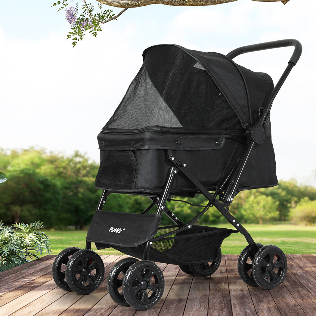 pawz-pet-stroller-dog-cat-carrier-foldable-black-1973193719184232454