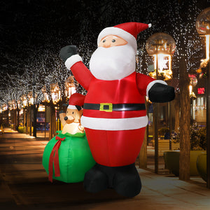 Santaco Christmas Inflatable Outdoor Santa Claus Elk 2.2M Xmas Decoration Light-1973194172844347398