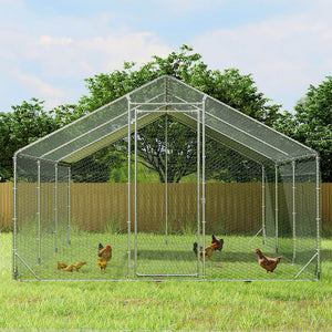 Pawz 600x300x194cm Large Metal Walk-in Chicken Coop Cage-1996005446175035398