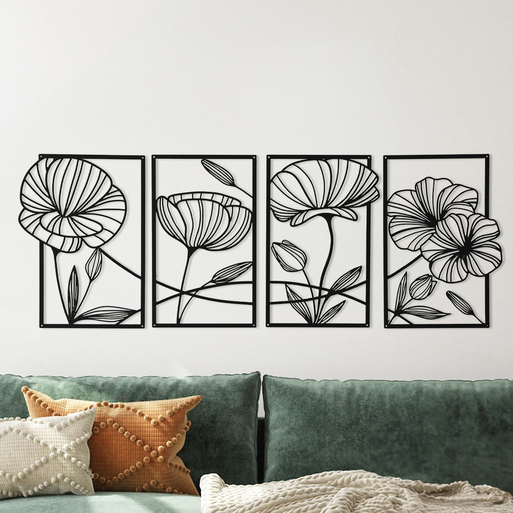 yezi-metal-wall-art-4pcs-floral-minimalist-line-decor-1996005449966686214