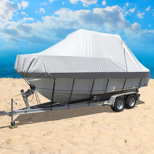 12-14 FT Boat Cover Trailerable Weatherproof Grey 14FT-1973194043483623430