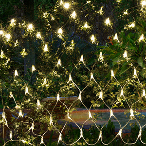 320LED Fairy Lights Net Mesh Curtain Warm white-1973193615828193286