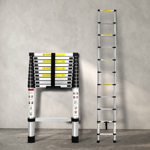Traderight Multipurpose Ladder Telescopic 3.2M Silver 3.2 Meter-1973193882338463750