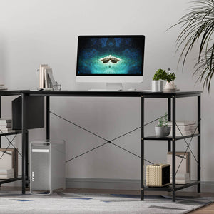 Levede L Shaped Computer Desk Home Desk Black-1996005368752377862