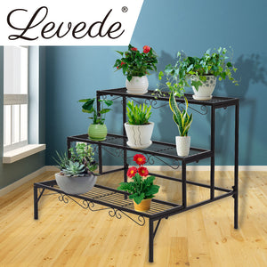 Levede Plant Stand 3 Tier Rectangle-1973193769654292486