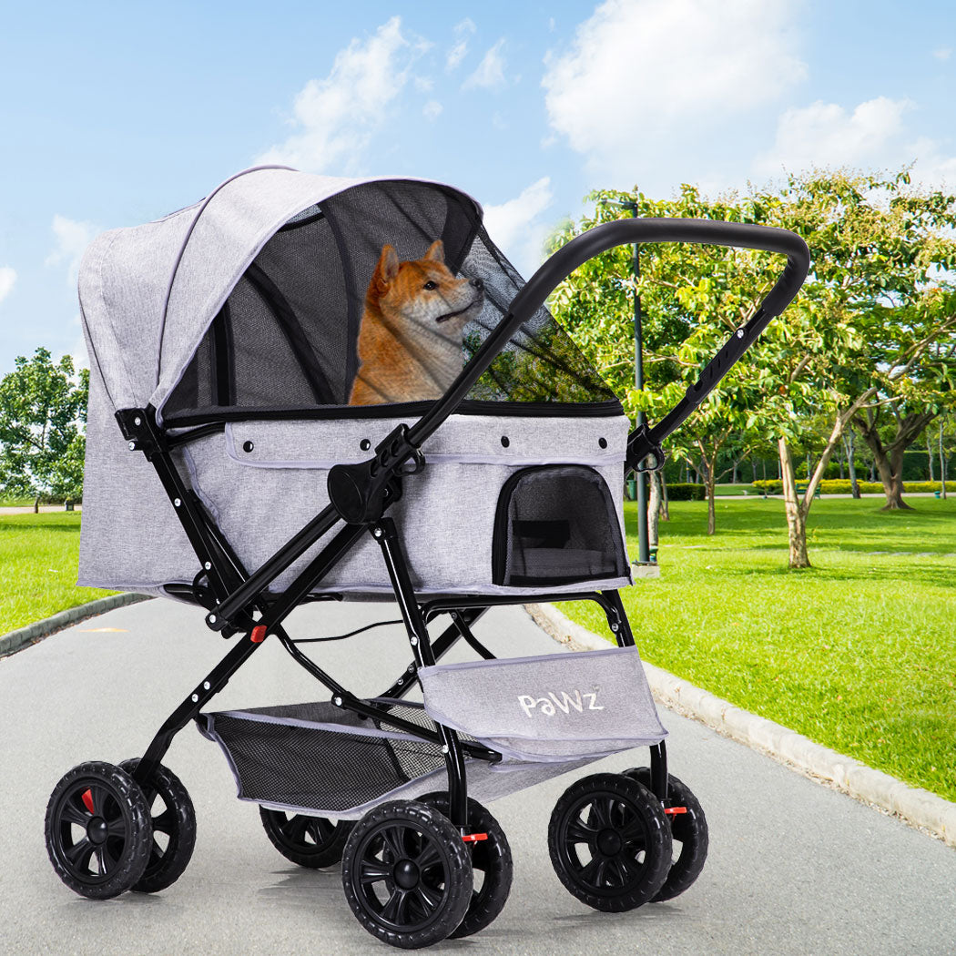 pawz-pet-stroller-pram-dog-carrier-trailer-grey-1973193719360393222