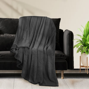 DreamZ 320GSM 220x240cm Ultra Soft Mink Black Queen-1973194034683973638