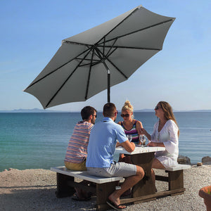 Centra 3M Outdoor Patio Umbrella Solar LED Light Grey-1996005491683233798