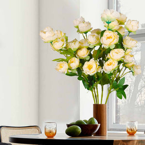 Lambu Artificial Flowers Silk Roses Yellow-1973193709000462342