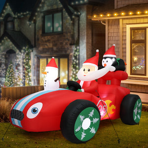 Santaco Christmas Inflatable 2.4M Santa Racing Sleigh-1973194173783871494