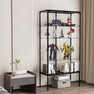 Stacked Glass Display Cabinet Steel 4 Tier 160cm-1996005394463461382