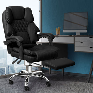 Levede Gaming Chair Office Computer Black Footrest-1973194005252542470