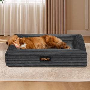 Pawz XXL Size Orthopedic Dog Bed with Corduroy Removable Cover Waterproof Washable Grey-1996005464428646406