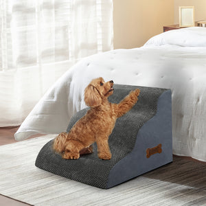 Pawz 3 Steps Pet Stairs Dog Ramp High Density Foam Grey-1996005456438497286