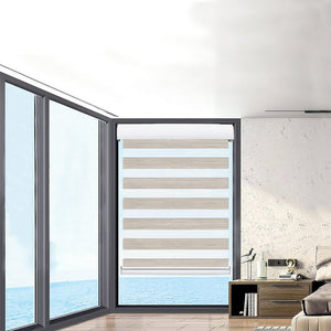 Marlow Blackout Zebra Roller Blind Curtains 60x210 Beige-1975420491535618054