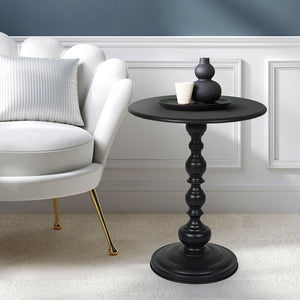 Levede Side Table Vintage End Round Black-1973194079571415046