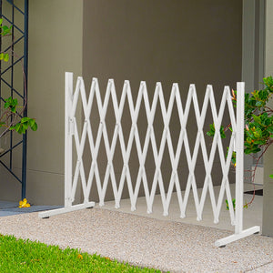 Garden Security Fence Gate Expandable White-1973194021648076806