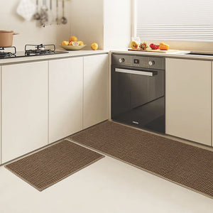 Marlow Kitchen Rug 2PCS Woven Non Slip Absorbent Brown-1996005439594172422