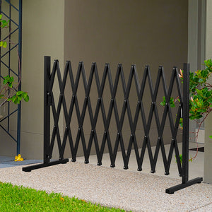 Garden Security Fence Gate Expandable Black-1973194021455138822
