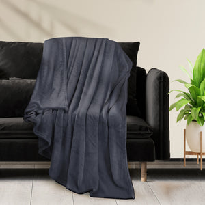 DreamZ 320GSM 220x240cm Ultra Soft Mink Dark Grey Queen-1973194034860134406
