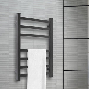 Heated Towel Rail Warmer Rack Wall Mounted Black-1973193892169912326