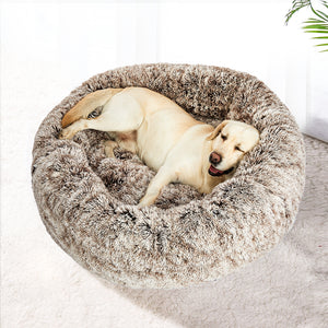 PaWz Pet Bed Cat Dog Donut Nest Calming L Brown Large-1973193628360773638