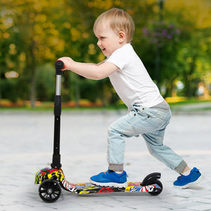 Bopeep Foldable Kids Scooter LED Music Blue-1996005547081601031