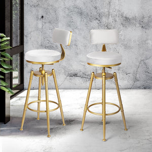 Levede 4x Bar Stools Swivel Kitchen Bar Chair White-1996005467175915526