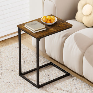 Levede C-shaped End Table Side Sofa Coffee Wood Overbed Laptop Table Industrial-1996005372577583110