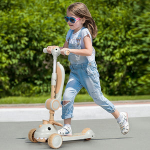BoPeep Foldable Kids Scooter Flip-able Seat Beige-1996005546536341511