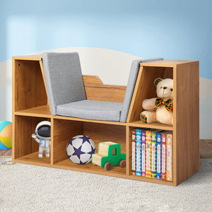 Levede Kids Bookcase Toys Box Shelf Brown-1975420407829893126