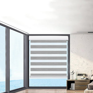 Marlow Blackout Zebra Roller Blind Curtains 120x210 Grey-1975420491145547782