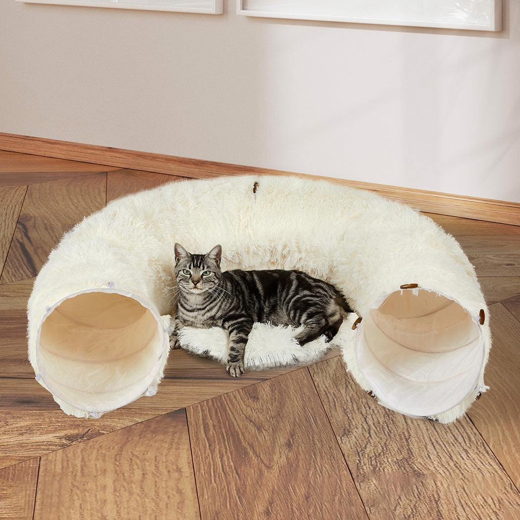 pawz-cat-tunnel-foldable-fluffy-plush-play-tube-beige-1996005432715513863