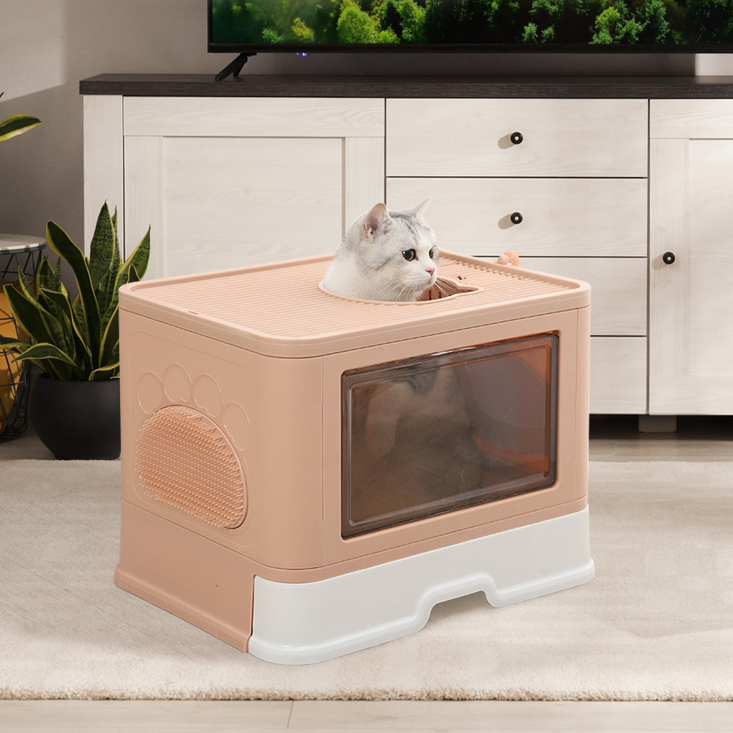 pawz-foldable-cat-litter-box-tray-enclosed-pink-1975420460430659590