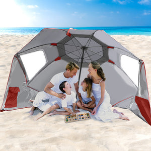 Mountview Beach Umbrella Outdoor Umbrellas Red 2.33M-1973193757788606470