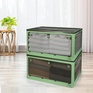 Storage Box Plastic Stackable Container L Green Large-1973193712070692870