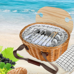 Picnic Basket Set Willow Baskets Outdoor-1973194015792828422