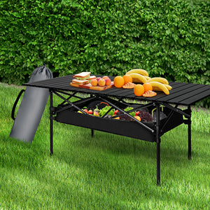 Levede Folding Camping Table Portable Black-1973194002169729030