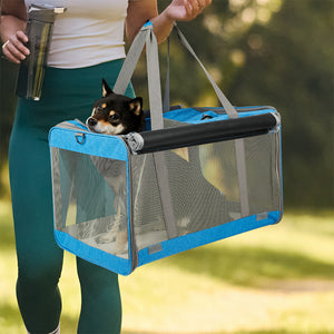 Pawz 3 in 1 Pet Soft Crate Dog Cat Carrier L Size Blue-1996005444388261894