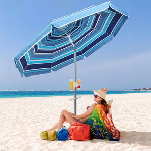 Mountview 2.2M Outdoor Beach Umbrellas Sand Blue-1996005419956441094