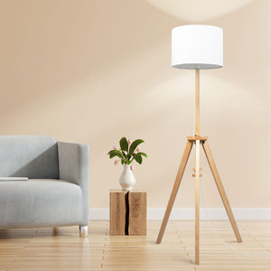 EMITTO Tripod Floor Lamp Wooden Modern Natural-1973193957894656006
