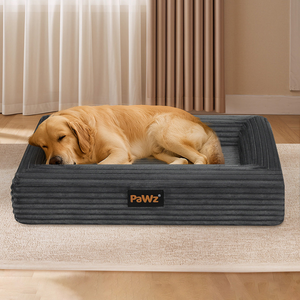 pawz-xl-size-orthopedic-dog-bed-with-corduroy-removable-cover-waterproof-washable-grey-1996005464088907782