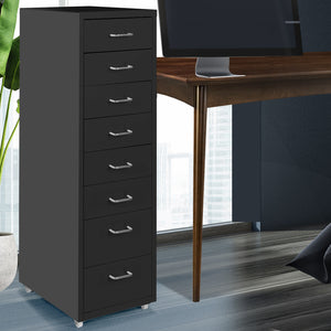 Levede 8 Drawer Office Cabinet Drawers Black-1973193873849192455