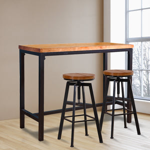 Levede 3pcs Bar Table Barstools Industrial-1975420483658715143