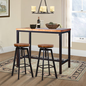 Levede 3pcs Bar Table Barstools Industrial-1975420483658715142