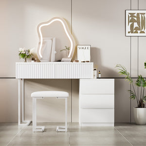 Levede Dressing Table Stool Set with Mirror Led-1996005423685177351