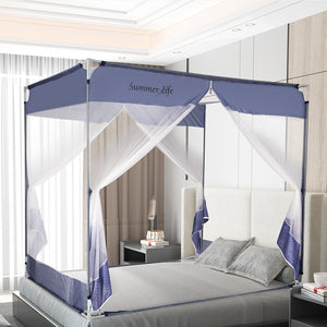 Dreamz Mosquito Bed Nets Foldable Canopy Square Blue-1973193961996685319