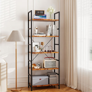 Levede 5-Tier Industrial Bookshelf Bookcase 157.5cm-1996005585740500999