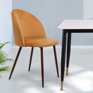 Levede 2x Dining Chairs Seat French Mustard-1973194069995819015