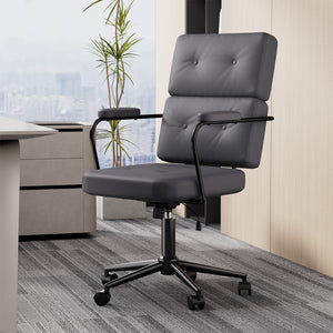 LEVEDE Ergonomic Office Chair Computer PU Grey-1996005452718149639